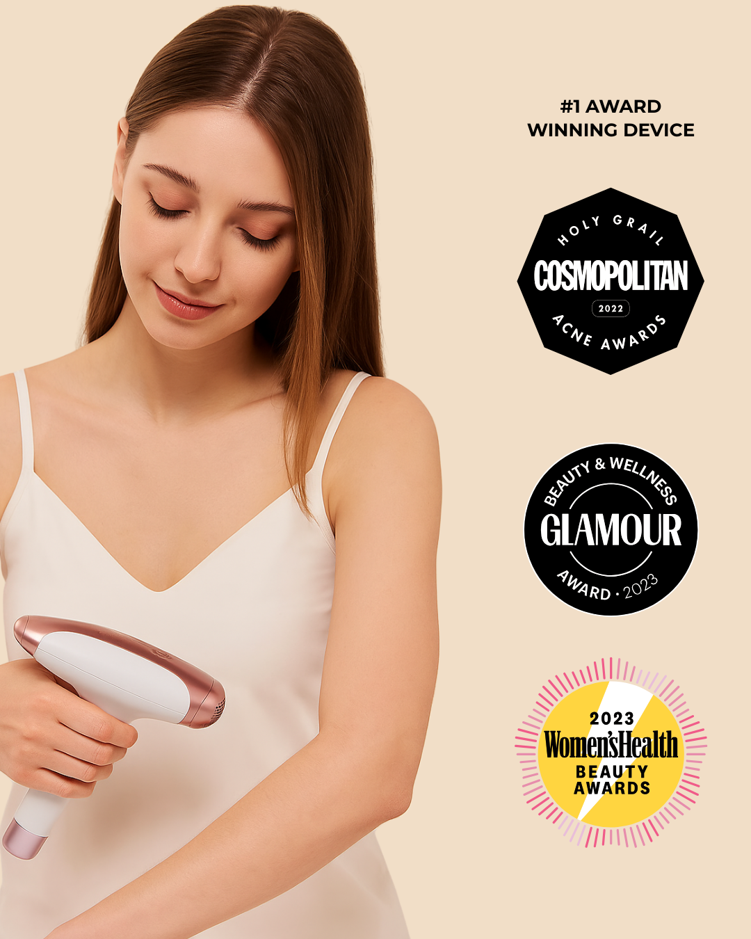 Premium 3-in-1 Wireless IPL Laser Device – Rechargeable, Professional Hair Removal, Skin Rejuvenation, Acne Treatment & Unlimited Flashes 👑